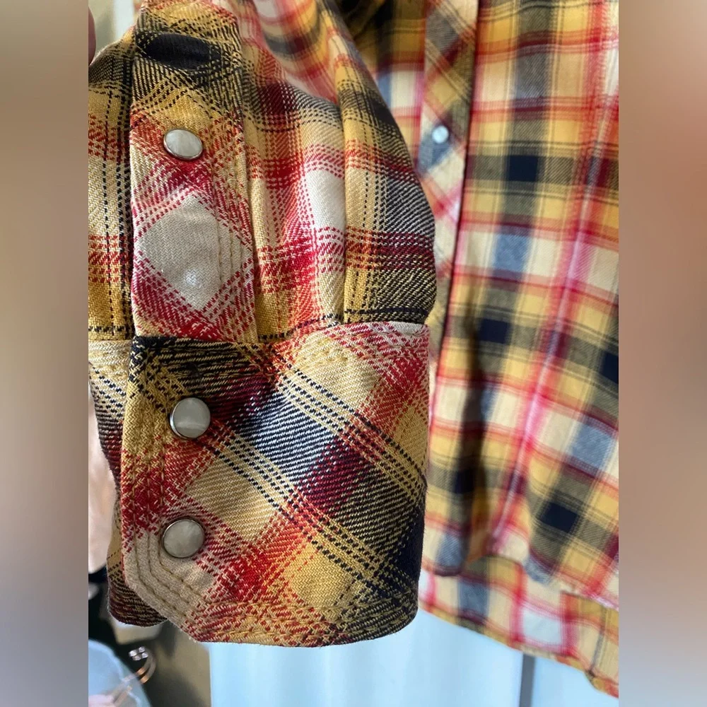 True Religion Multicolor Plaid Casual Button Down Shirt